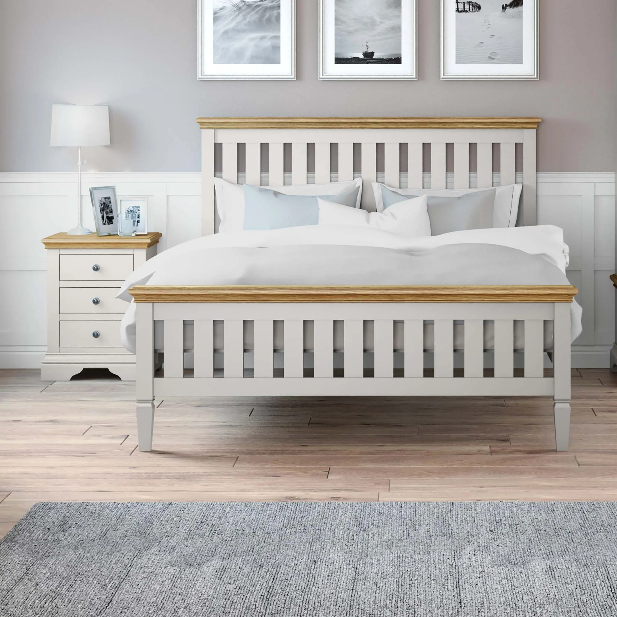 Normandy Grey 4'6" Double Bed