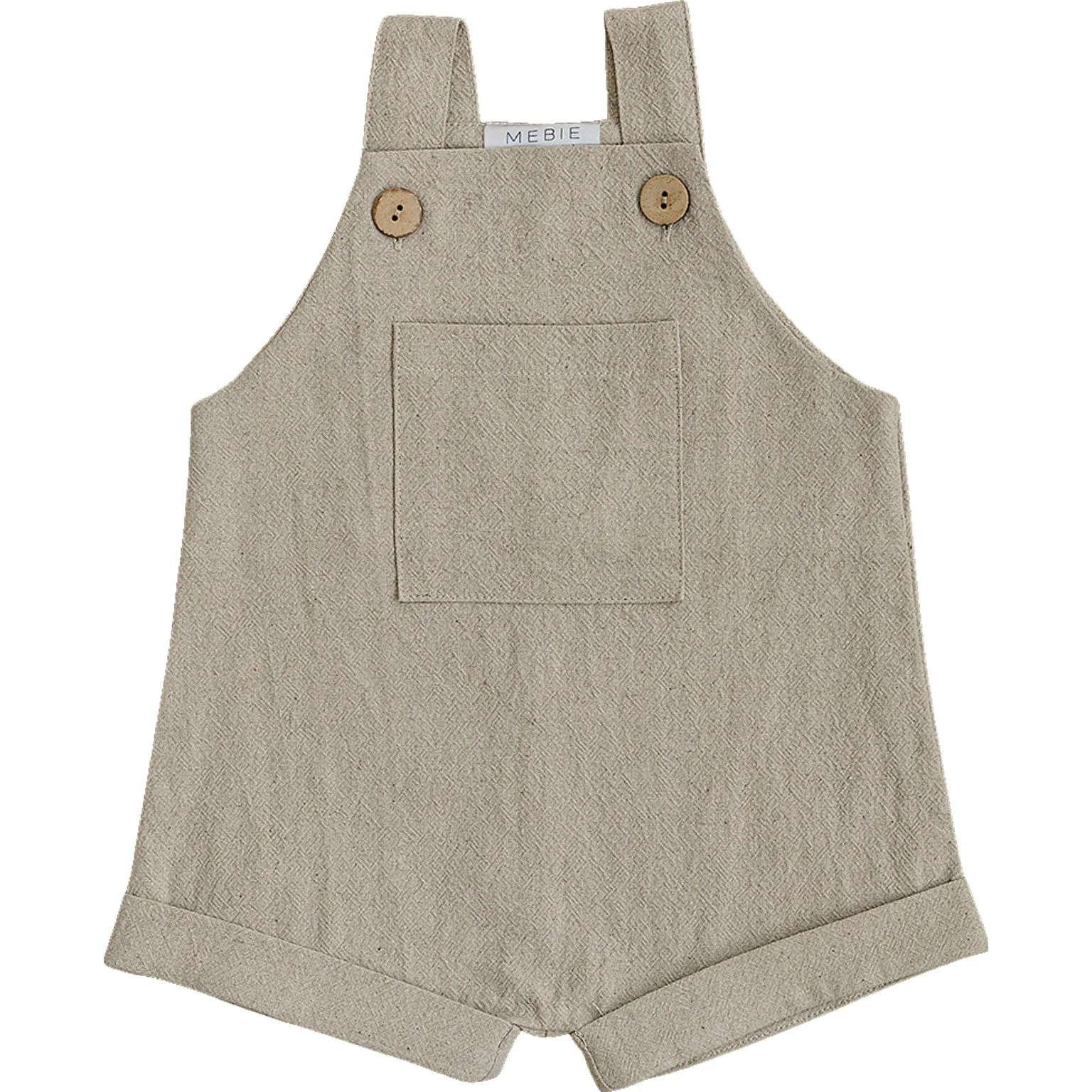 Oatmeal Short Linen Overall