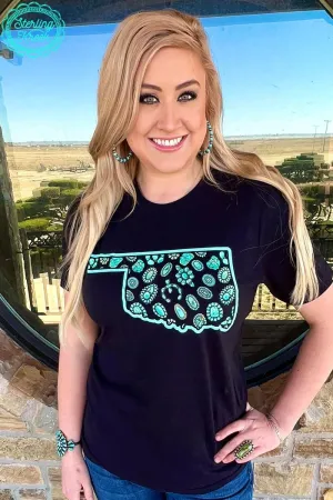 Oklahoma In Turquoise Tee