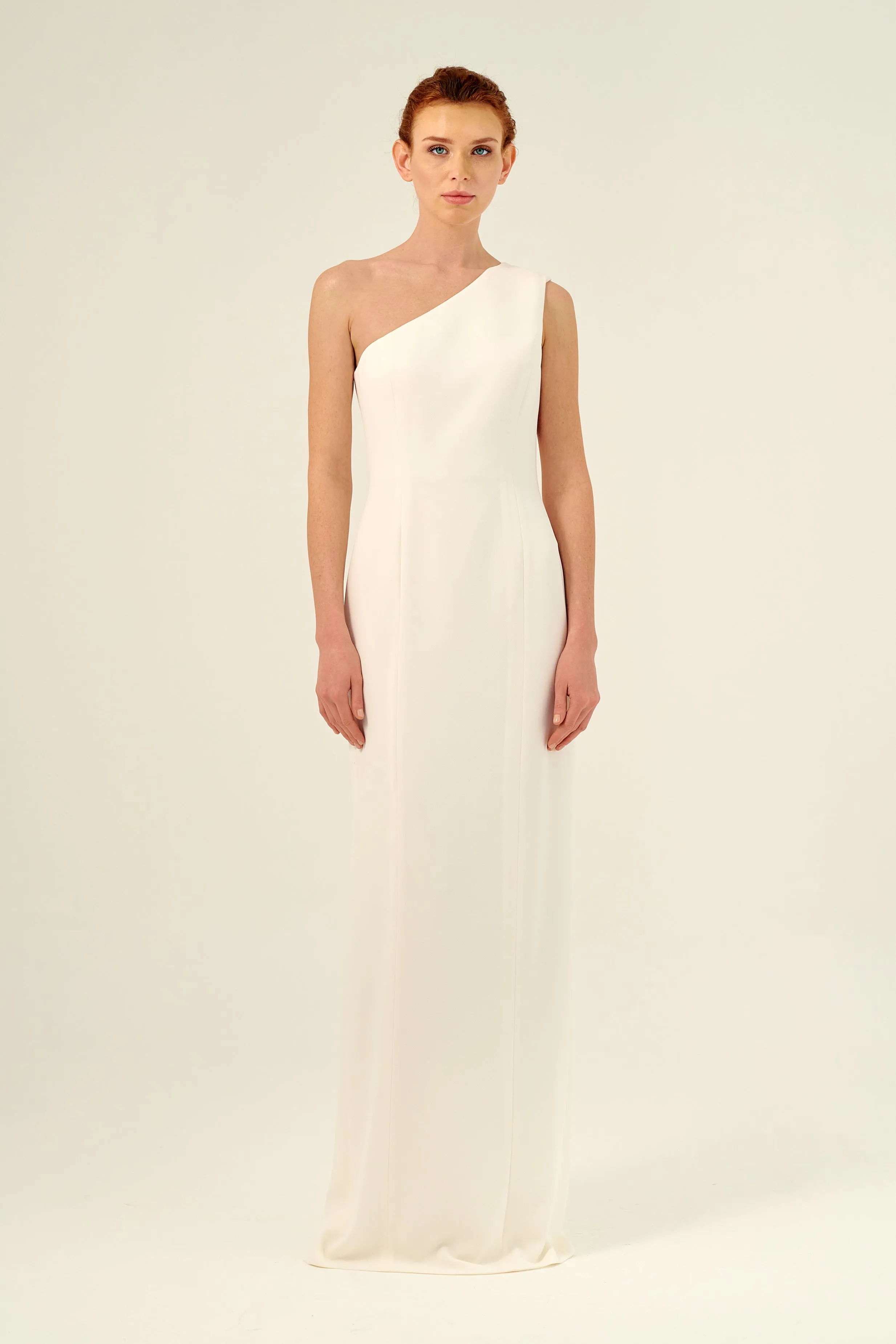 One Shoulder Column Silhouette Long Dress