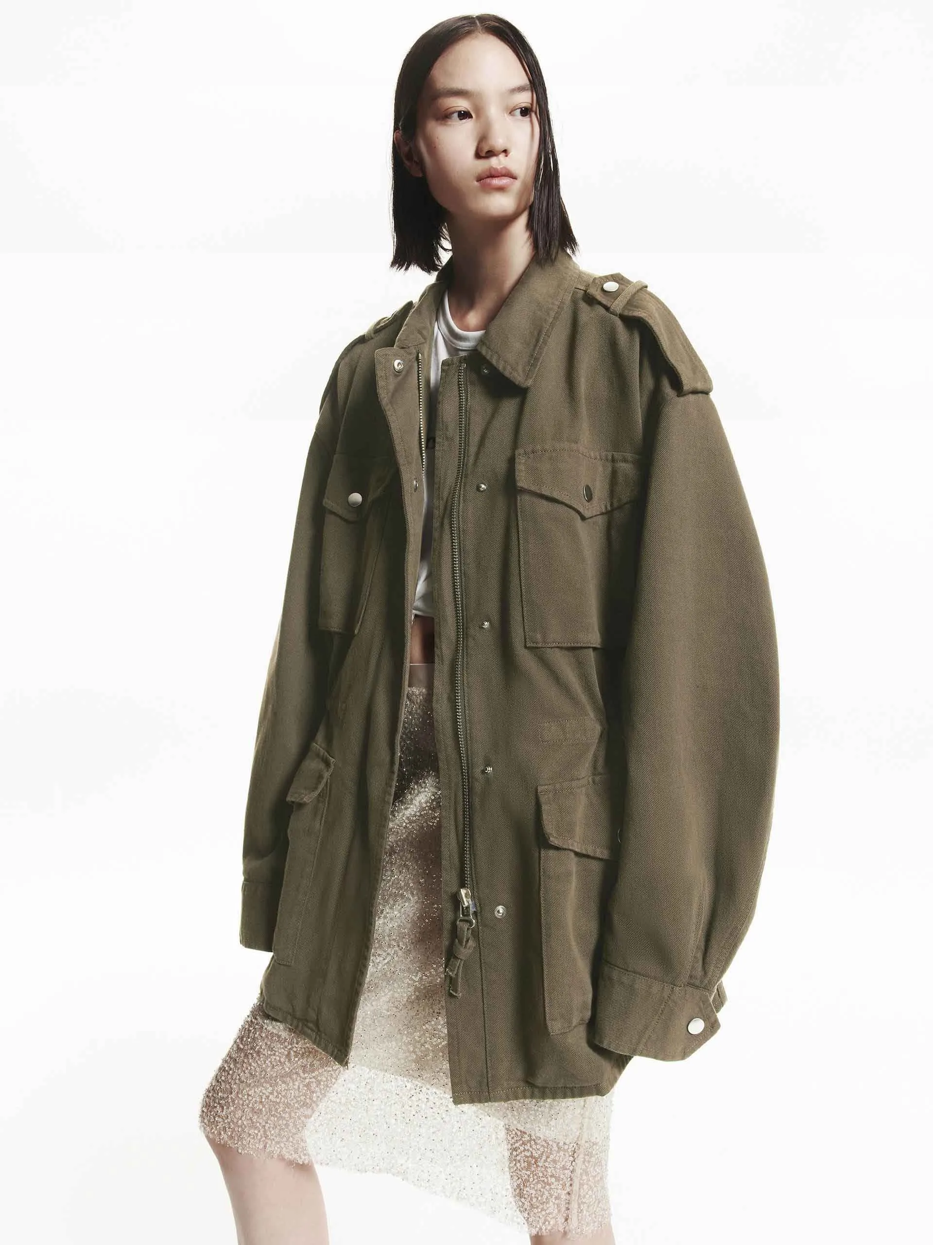 Oversize Pockets Coat