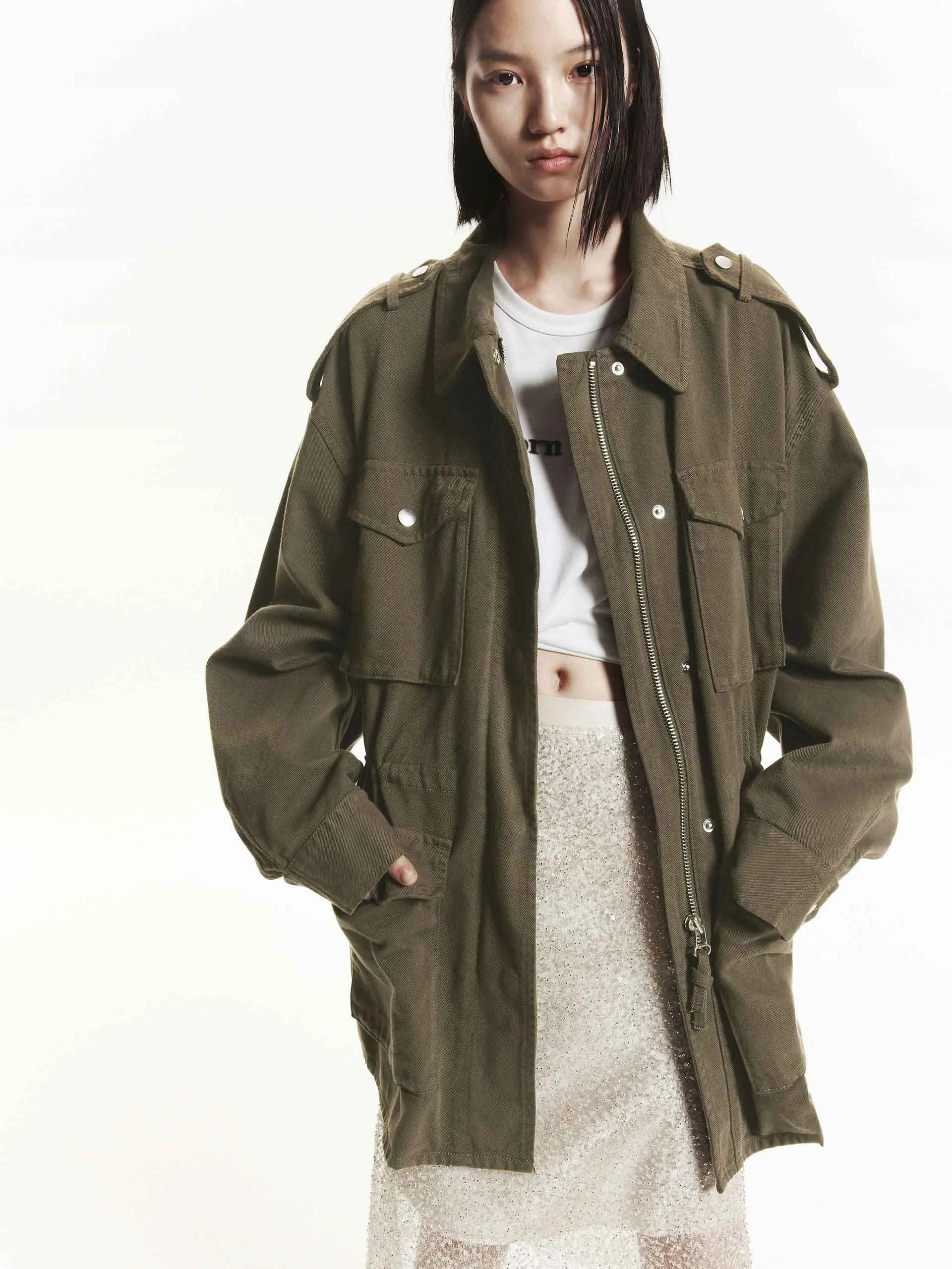 Oversize Pockets Coat