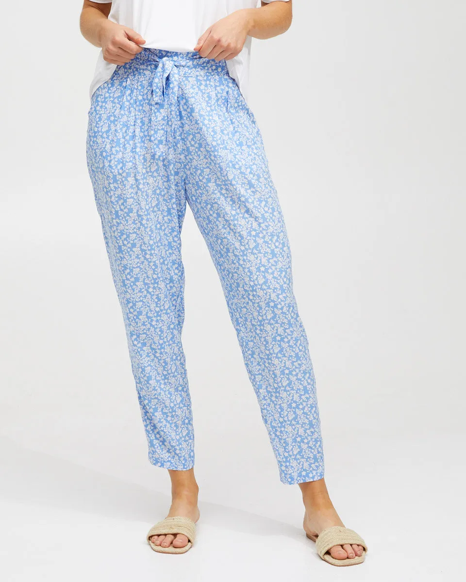 Post Pregnancy Lounge Pants - Blue Floral