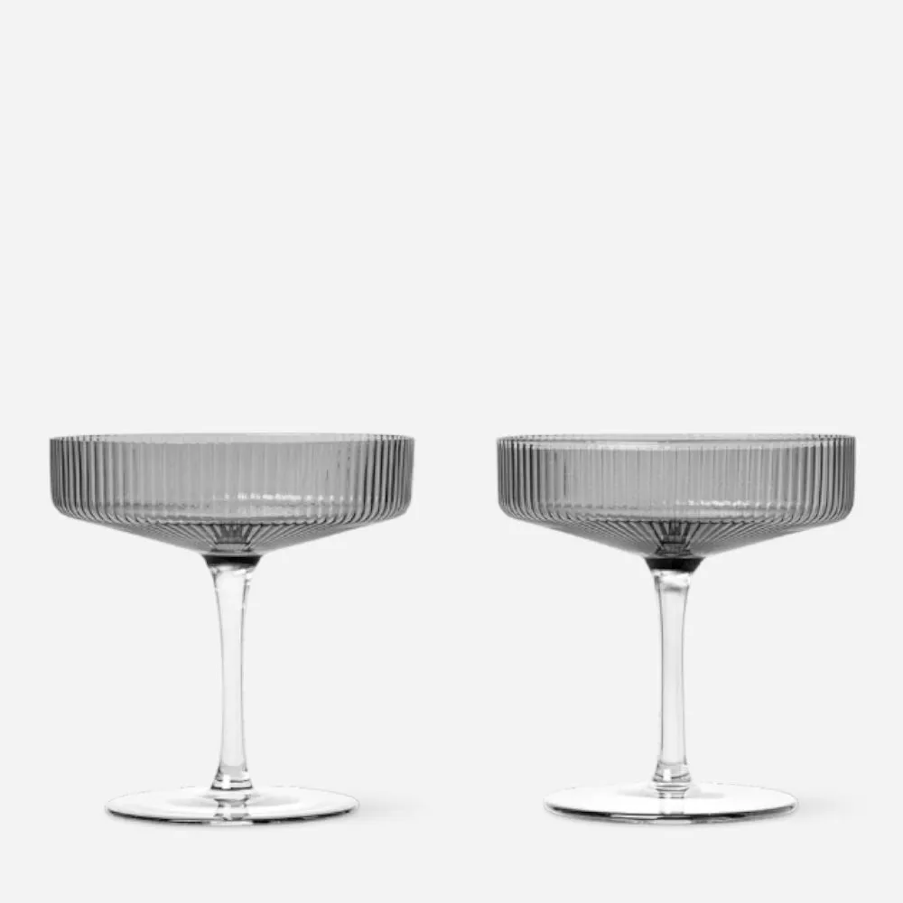 Ripple Champagne Saucers Set of 2