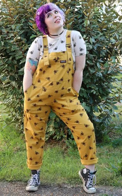 Run and Fly Bees Knees Gold Twill Dungarees