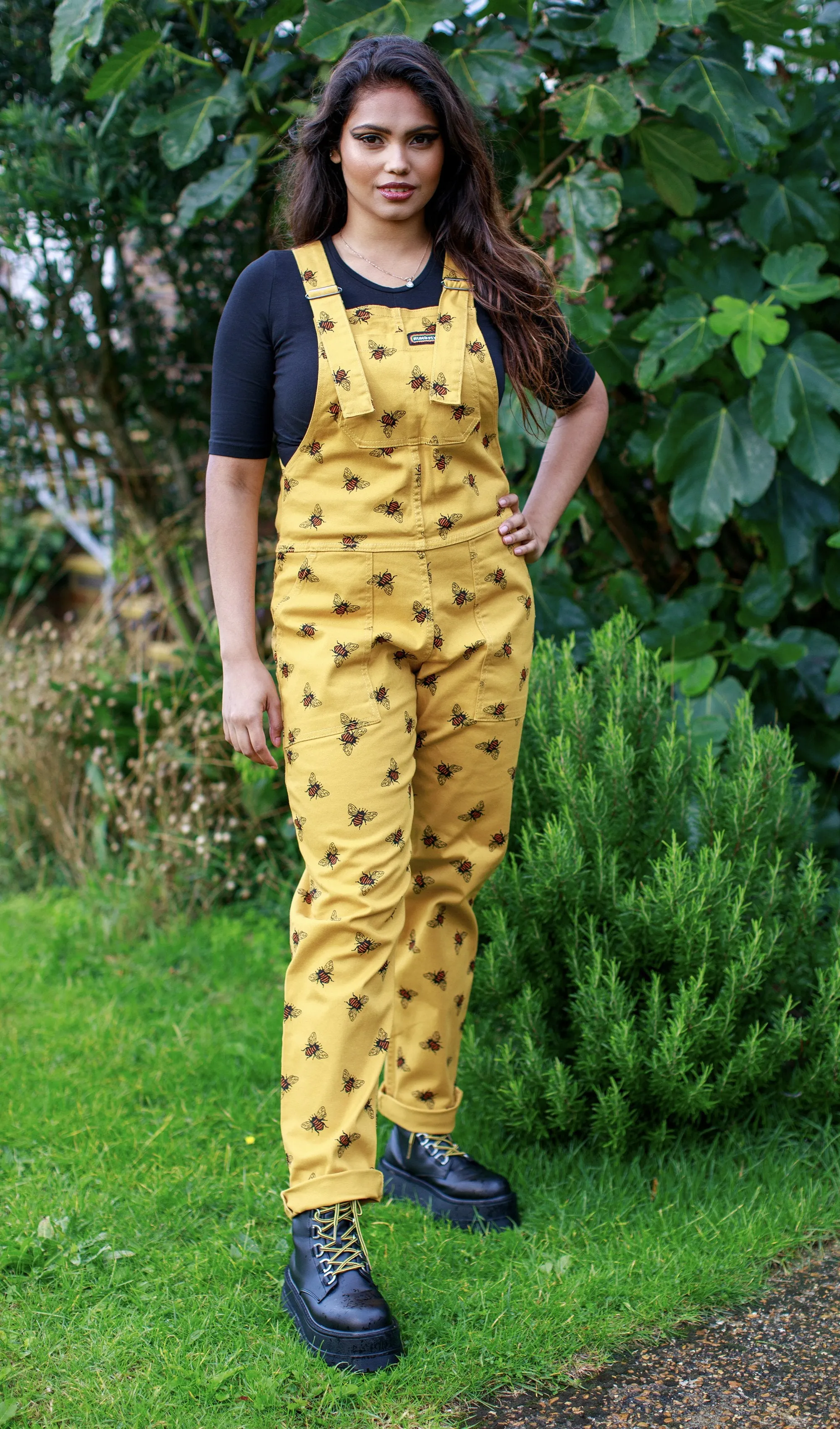 Run and Fly Bees Knees Gold Twill Dungarees