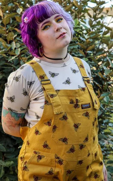 Run and Fly Bees Knees Gold Twill Dungarees