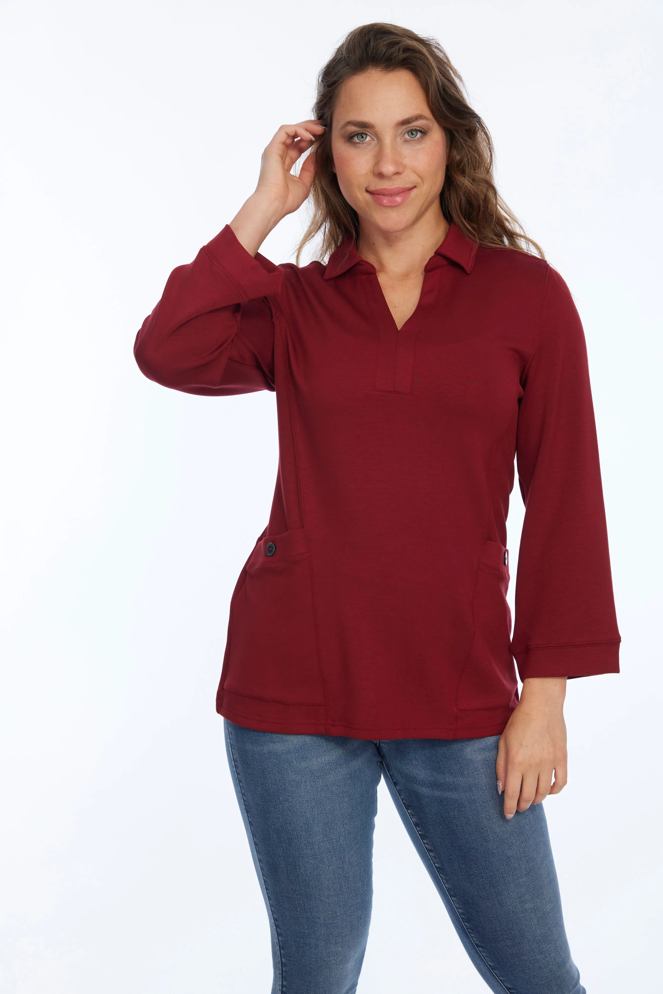 Soft Collard Long Sleeve Top DYLAN | LIOR