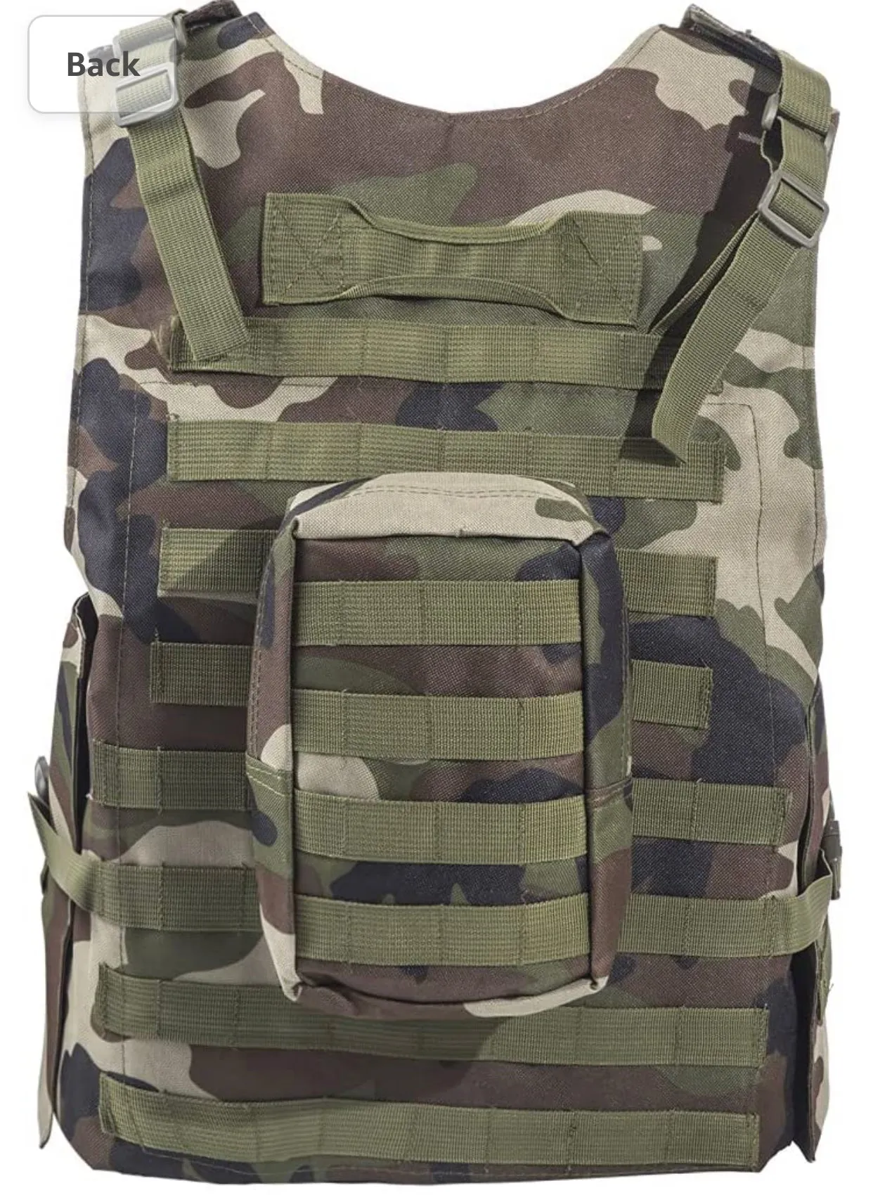 Tactical Plate Carrier Vest with Free US Flag Patch, Mil Spec 1000D Nylon PALS Molle Modular w/ 4 Mag Pouches, Side Pouch, Chest Mag Pouch