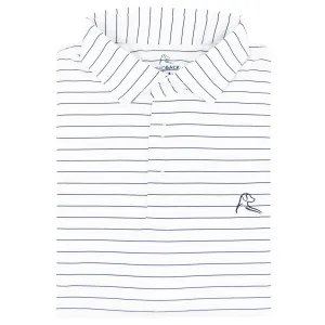 The Captain Stripe | Performance Polo | The Captain Stripe - White/Fleet Navy