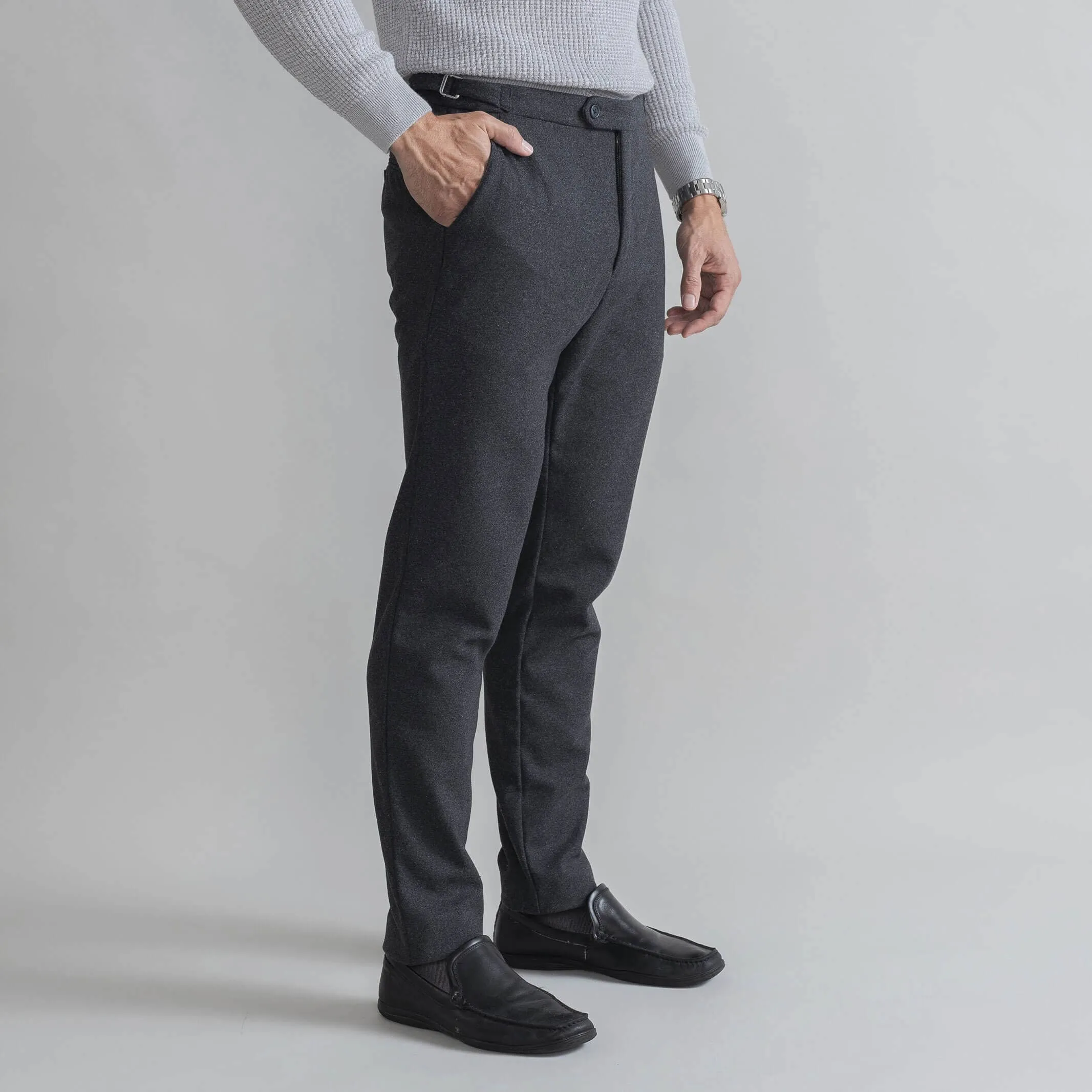 The Charcoal Wool Richmond Dress Chino Custom Pant