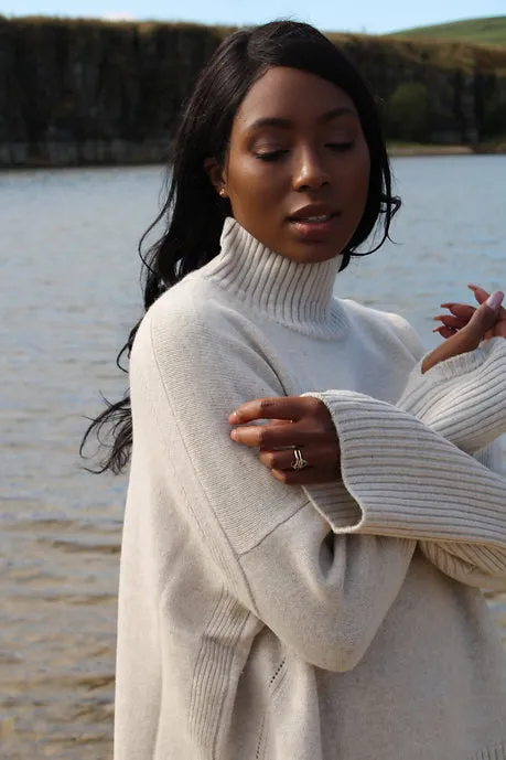 Valentina Sweater/Jumper in Merino Wool - Light Oatmeal