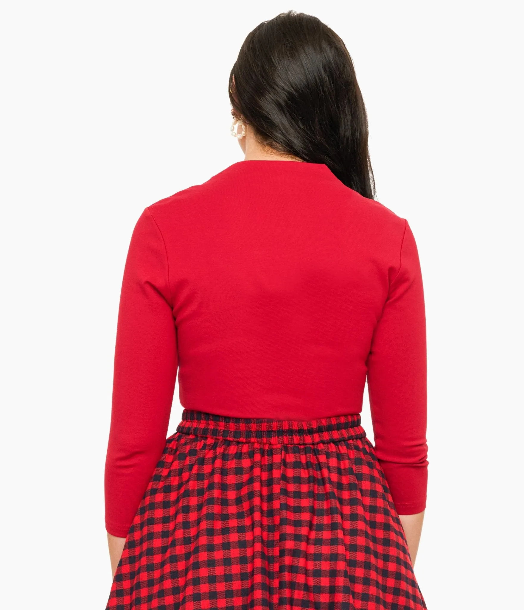 Voodoo Vixen 1950s Red Jersey Knit Top