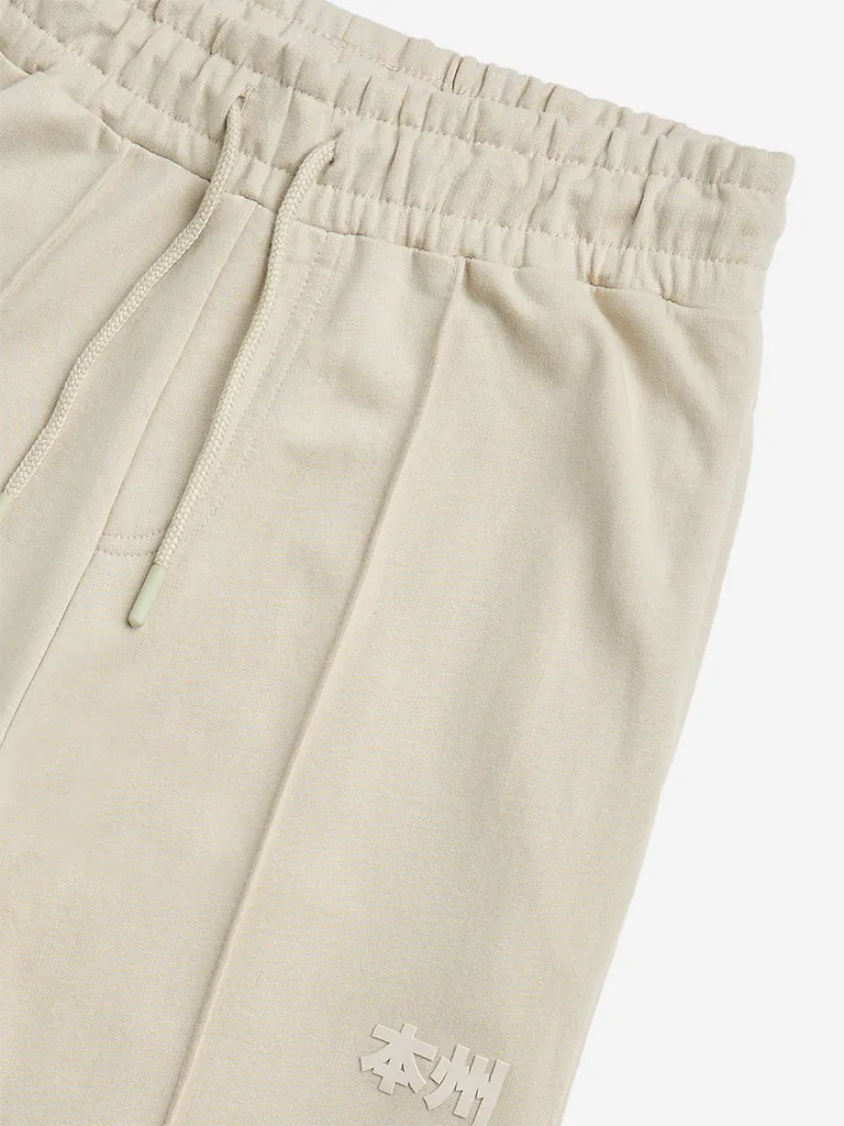 Y&F Kids Beige Mid-Rise Track Pants