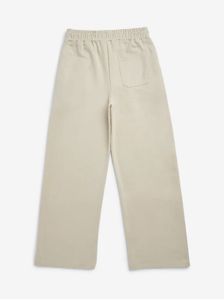 Y&F Kids Beige Mid-Rise Track Pants